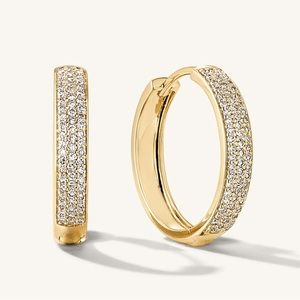 Mejuri Bold Pave Diamond Medium Hoops